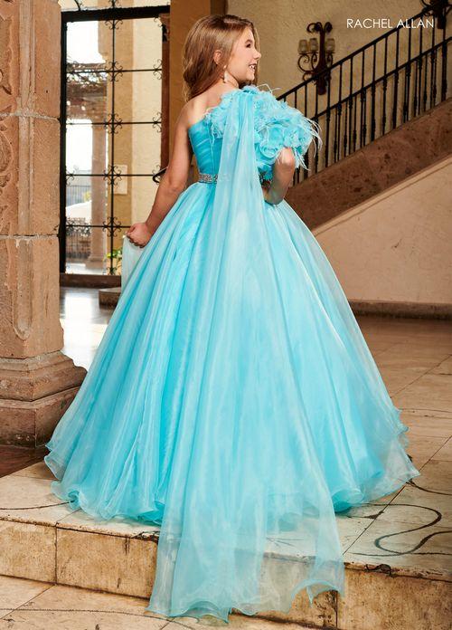 One shoulder organza ballgown