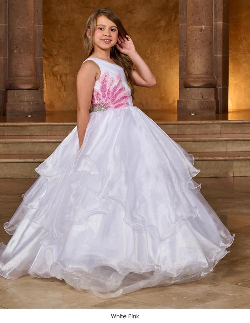 One arm organza gown